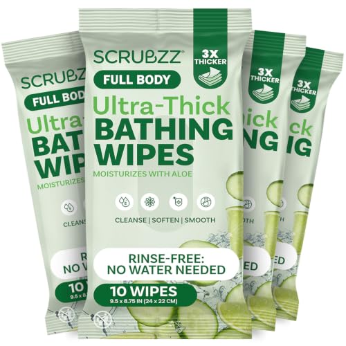 Extra Large No-Rinse Bath Wipes