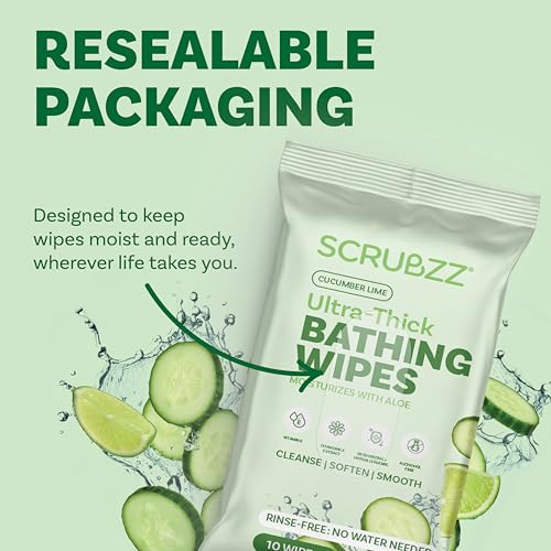 Extra Large No-Rinse Bath Wipes