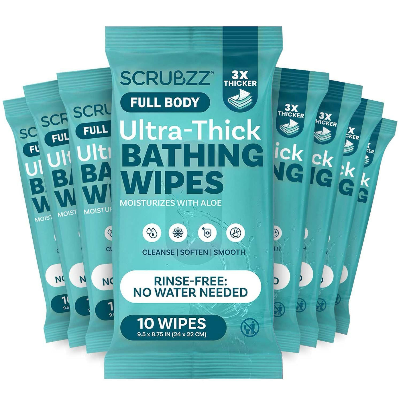 Extra Large No-Rinse Bath Wipes