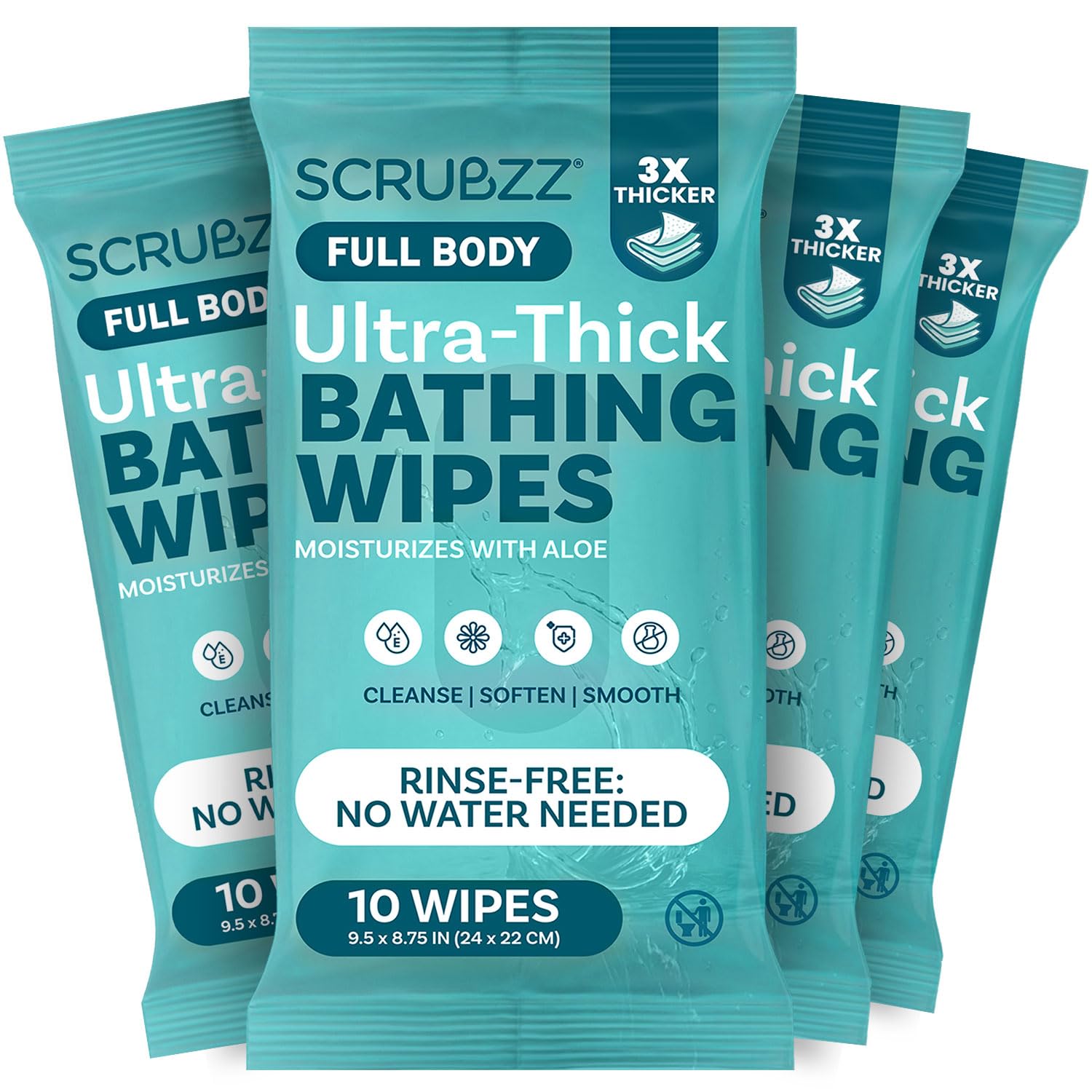 Extra Large No-Rinse Bath Wipes