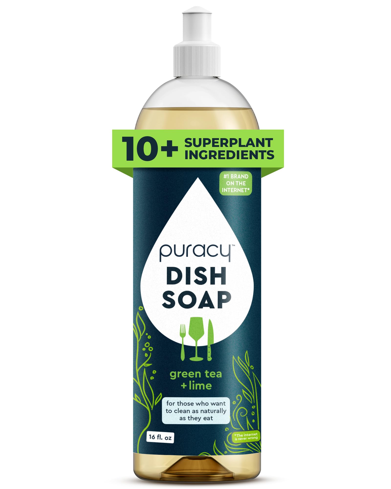 Puracy Natural Dish Soap Refill Plant-Based Liquid Dishwashing Detergent Soap