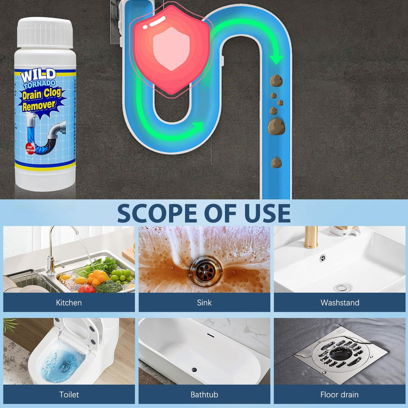 Pipe Drain Cleaning Tool Set