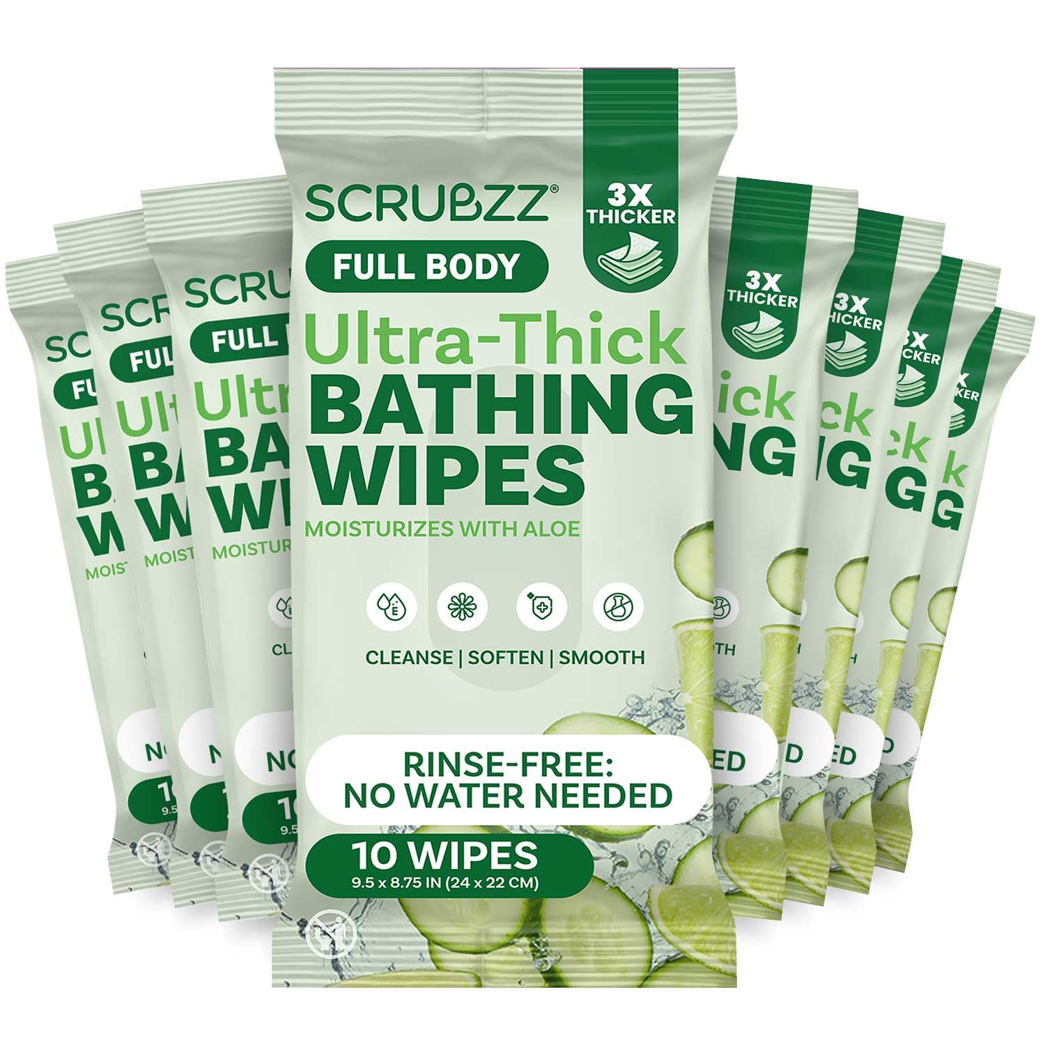 Extra Large No-Rinse Bath Wipes