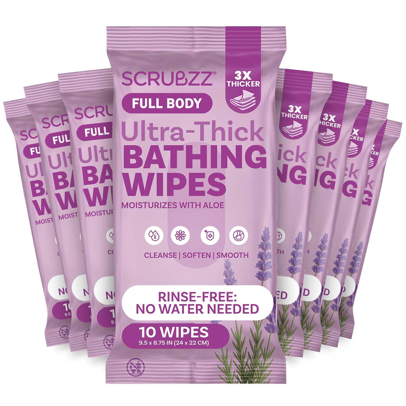 Extra Large No-Rinse Bath Wipes