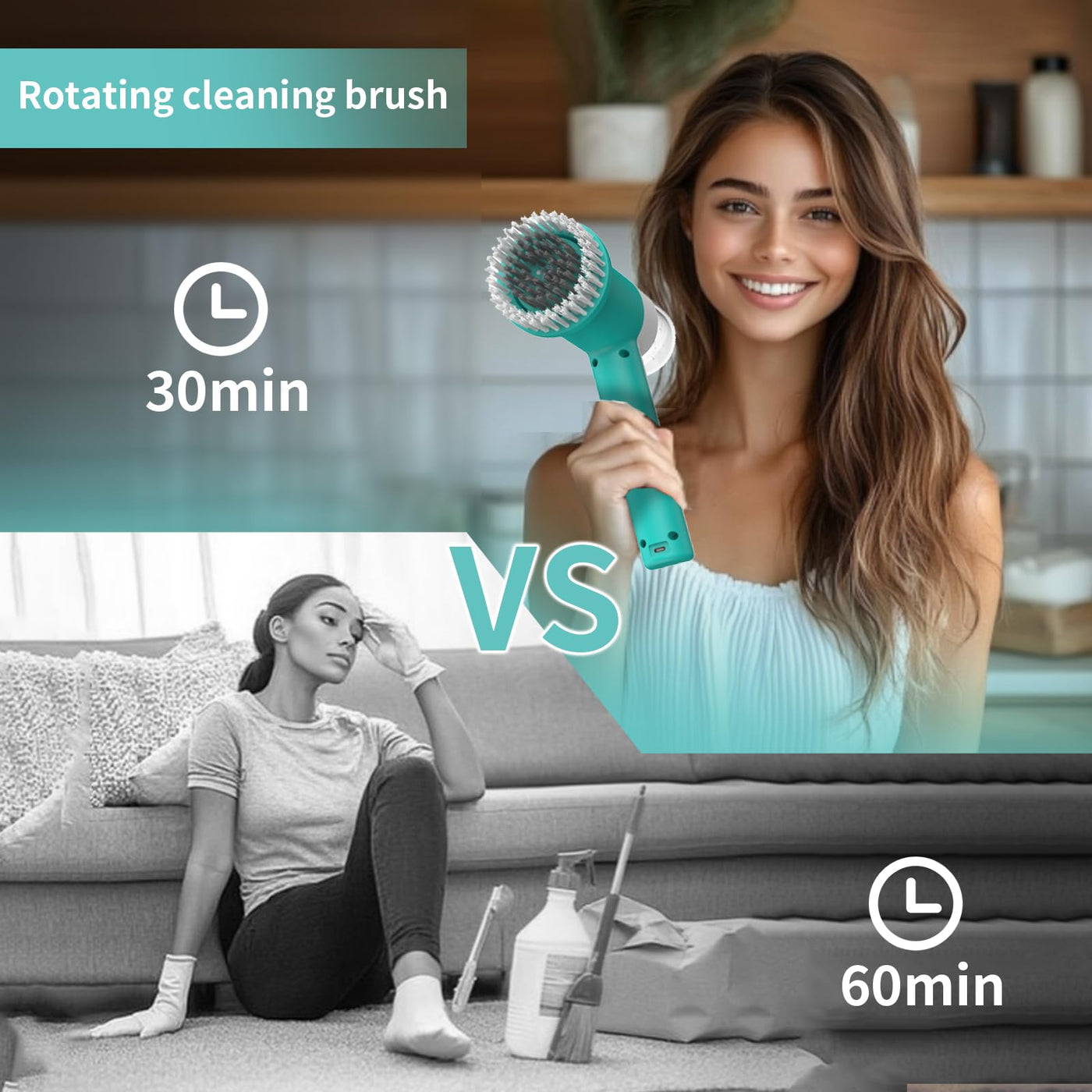 Cordless Electric Spin Scrubber