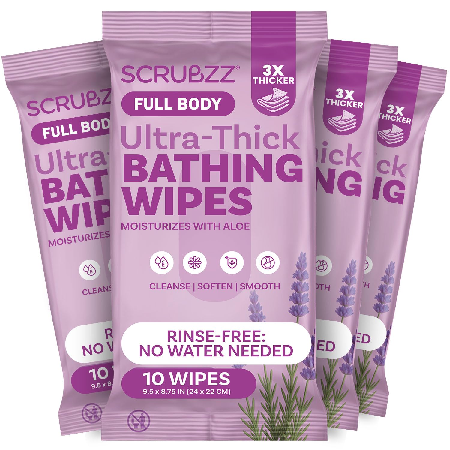 Extra Large No-Rinse Bath Wipes