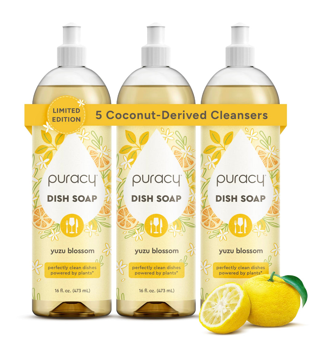 Puracy Natural Dish Soap Refill Plant-Based Liquid Dishwashing Detergent Soap