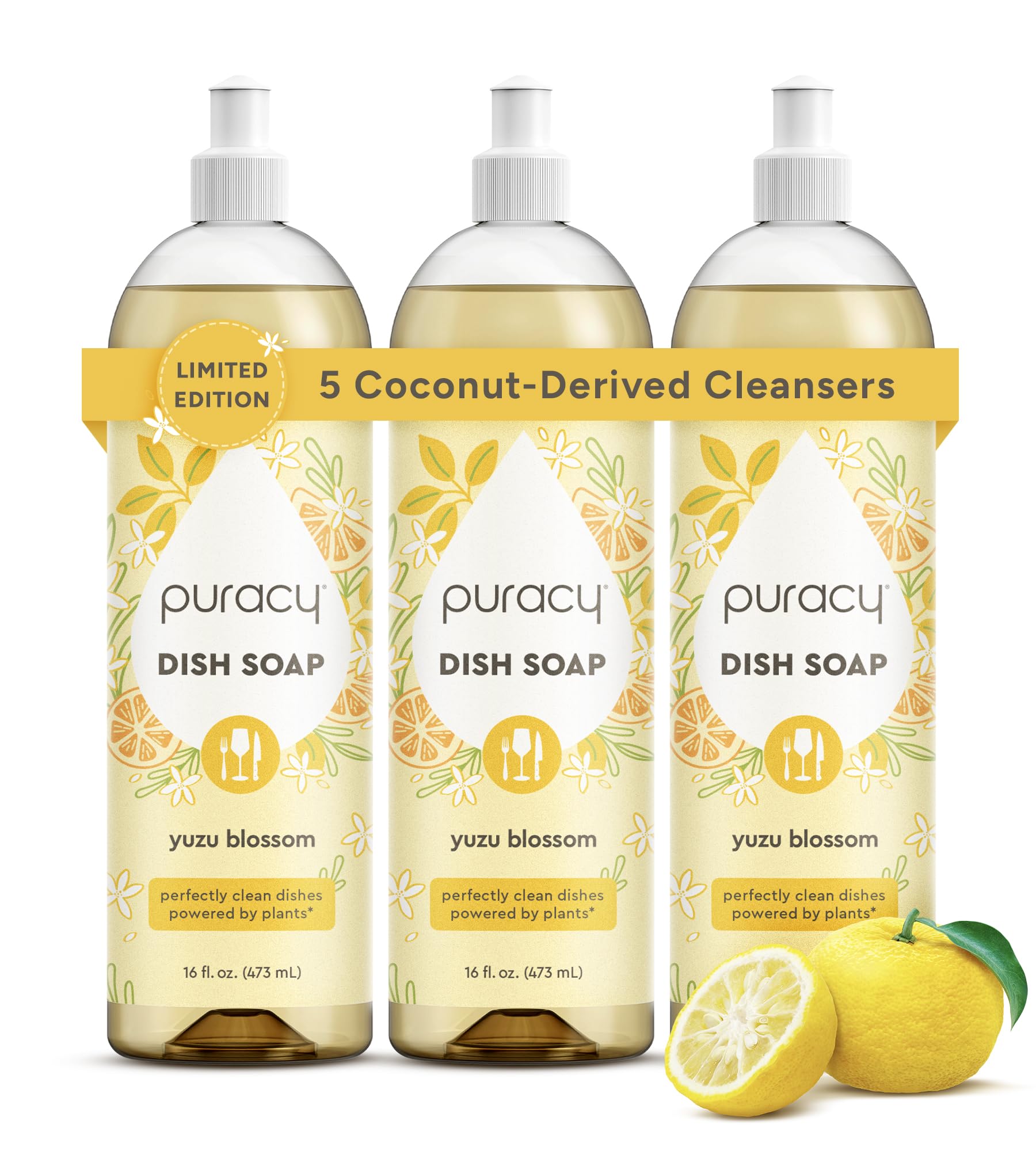 Puracy Natural Dish Soap Refill Plant-Based Liquid Dishwashing Detergent Soap