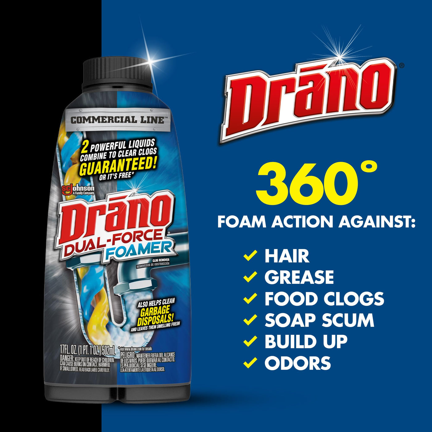Drano Dual-Force Foamer Clog Remover