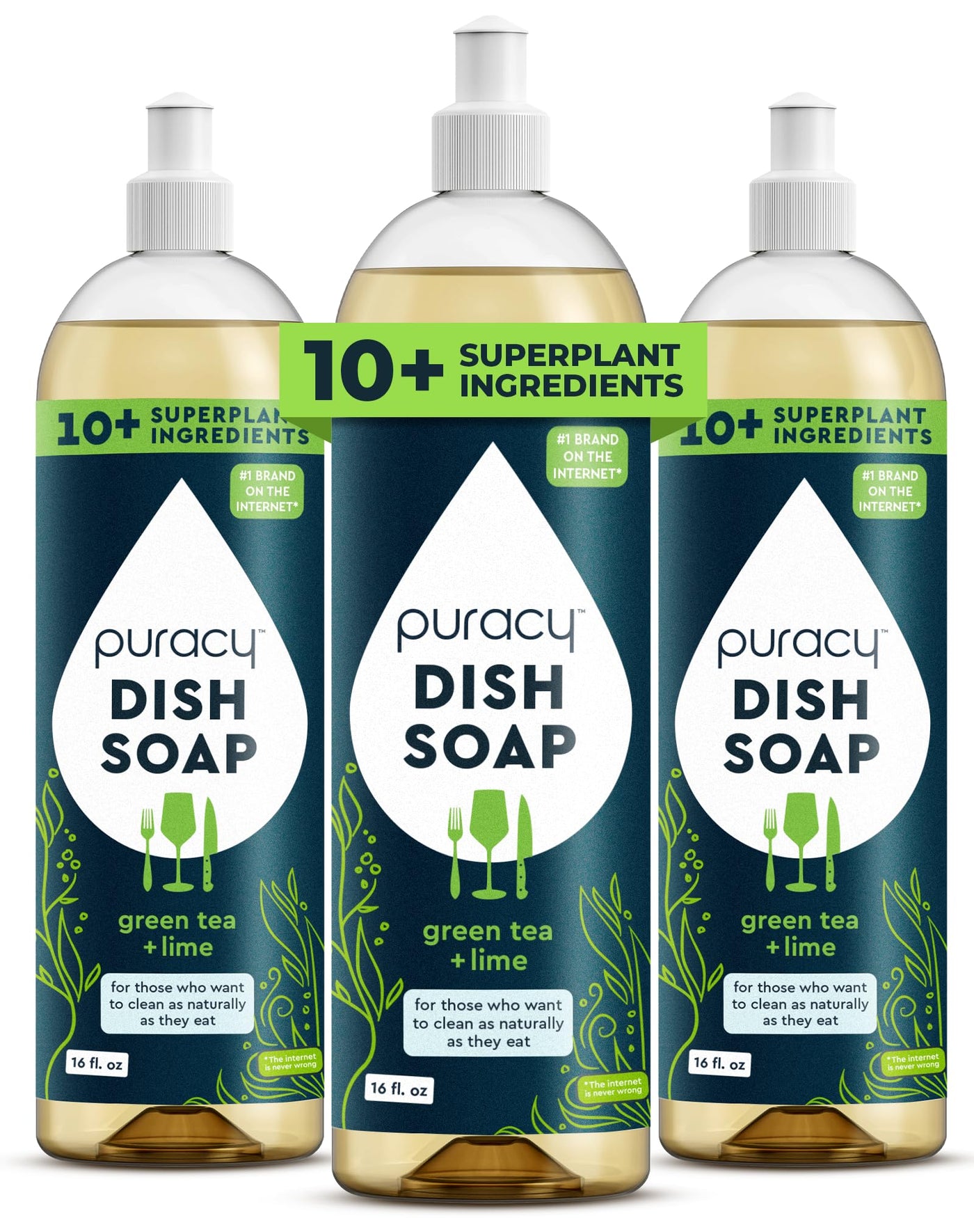 Puracy Natural Dish Soap Refill Plant-Based Liquid Dishwashing Detergent Soap